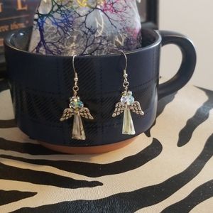 Auroraborealis crystal Angel drop earrings 995hook